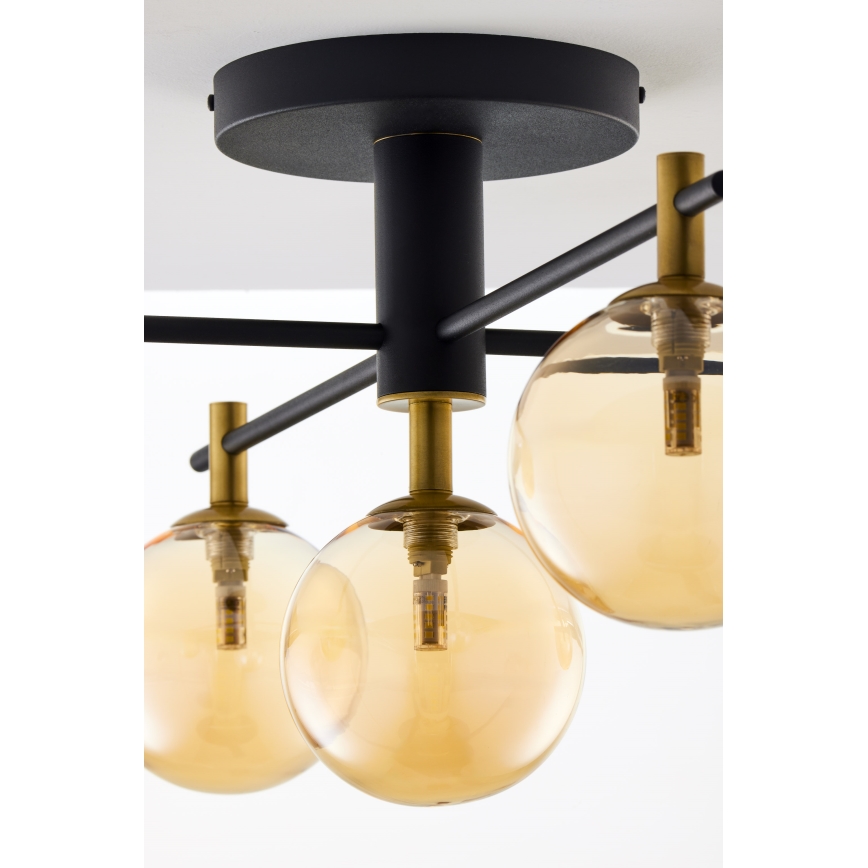 Jupiter 2032 - Żyrandol natynkowy FIGARO 5xG9/10W/230V czarny/złoty/beżowy