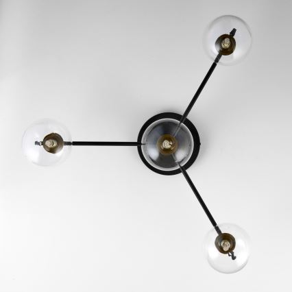 Jupiter 2034 - Żyrandol natynkowy FIGARO 4xG9/10W/230V czarny/złoty/beżowy/przezroczysty