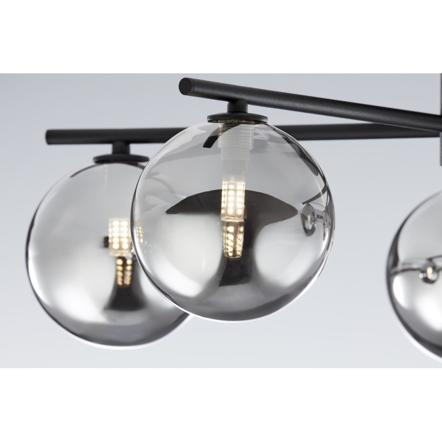 Jupiter 2048 - Przysufitowy żyrandol PRATO 5xG9/14W/230V czarny/dymnoszary