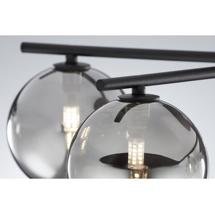 Jupiter 2048 - Przysufitowy żyrandol PRATO 5xG9/14W/230V czarny/dymnoszary