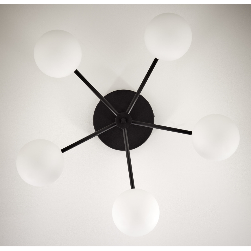 Jupiter 2049 - Przysufitowy żyrandol PRATO 5xG9/14W/230V czarny/biały