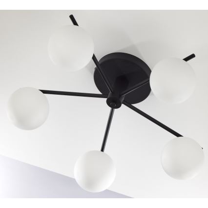 Jupiter 2049 - Przysufitowy żyrandol PRATO 5xG9/14W/230V czarny/biały