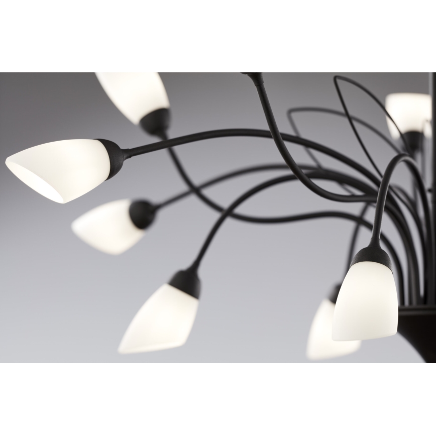 Jupiter 2057 - Żyrandol na łańcuchu GLORIOSA 15xG9/14W/230V czarny