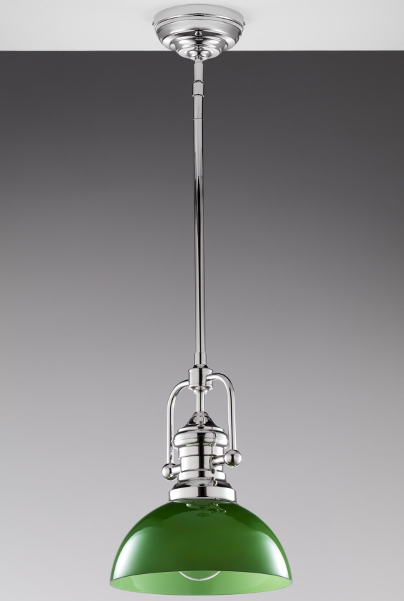 Jupiter 2071 - Żyrandol na pręcie PLATINO 1xE27/15W/230V zielony/błyszczący chrom