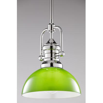 Jupiter 2071 - Żyrandol na pręcie PLATINO 1xE27/15W/230V zielony/błyszczący chrom