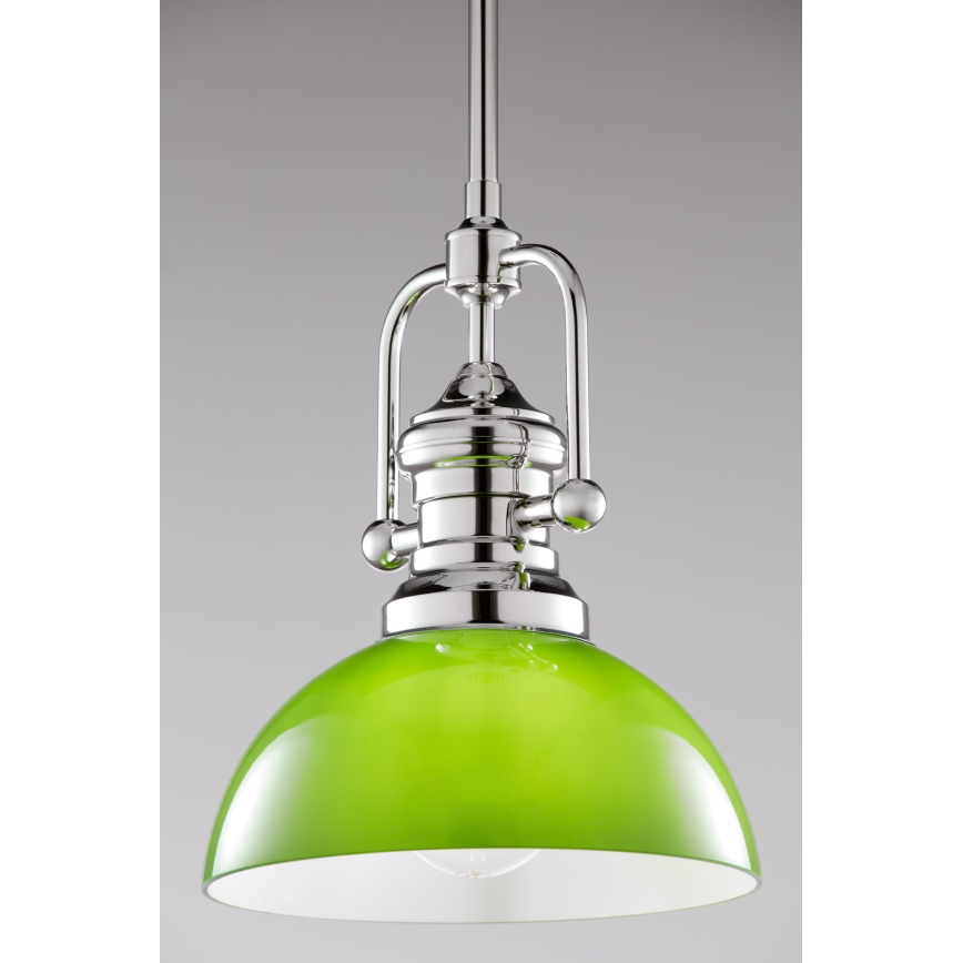 Jupiter 2071 - Żyrandol na pręcie PLATINO 1xE27/15W/230V zielony/błyszczący chrom