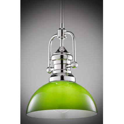 Jupiter 2071 - Żyrandol na pręcie PLATINO 1xE27/15W/230V zielony/błyszczący chrom