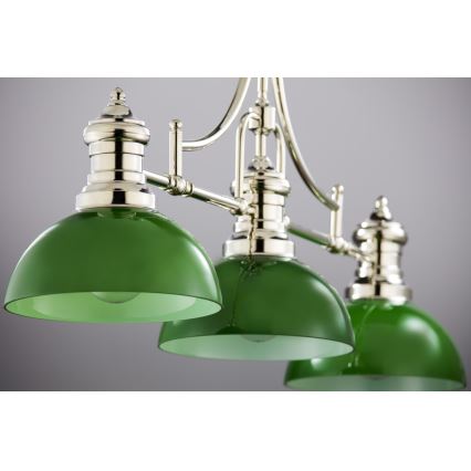 Jupiter 2072 - Żyrandol na pręcie PLATINO 3xE27/15W/230V zielony/błyszczący chrom
