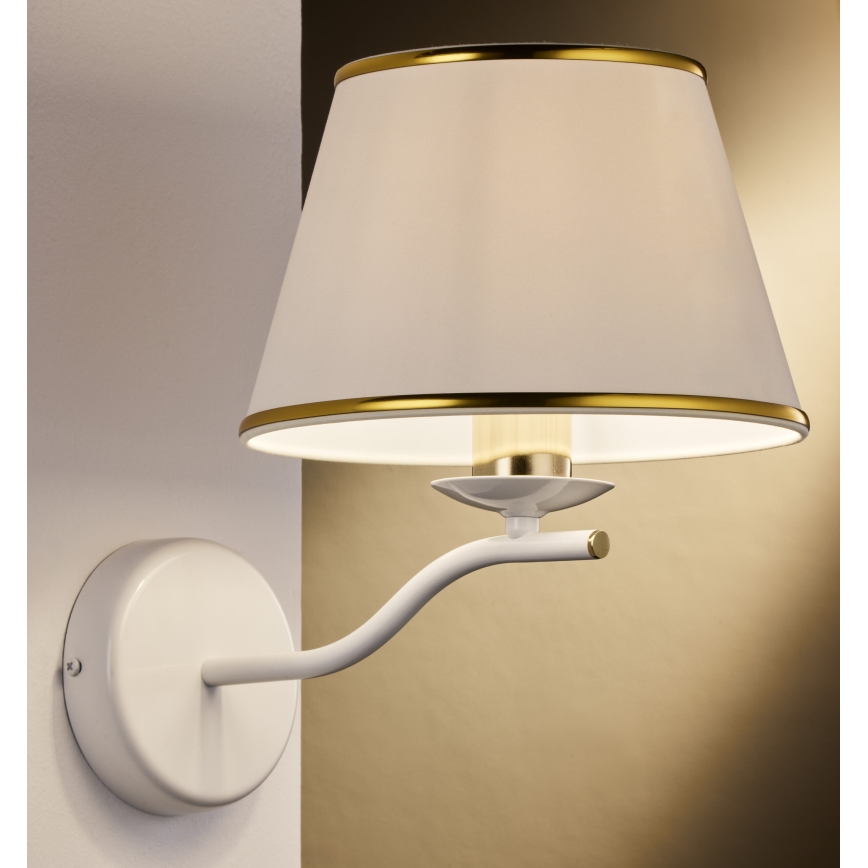 Jupiter 2086 - Lampa ścienna SAMBA 1xE27/15W/230V biała/złota