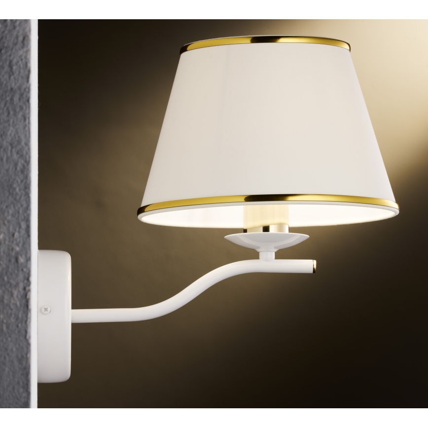 Jupiter 2086 - Lampa ścienna SAMBA 1xE27/15W/230V biała/złota