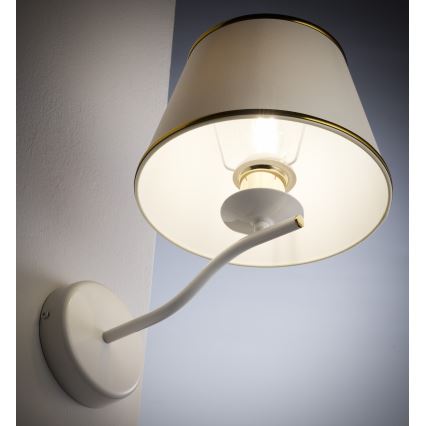 Jupiter 2086 - Lampa ścienna SAMBA 1xE27/15W/230V biała/złota