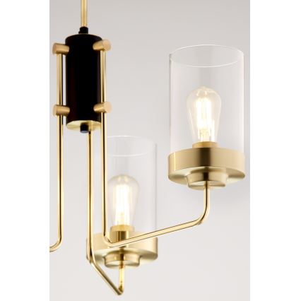 Jupiter 2087 - Żyrandol na pręcie RAMIREZ 3xE27/15W/230V złota/czarna