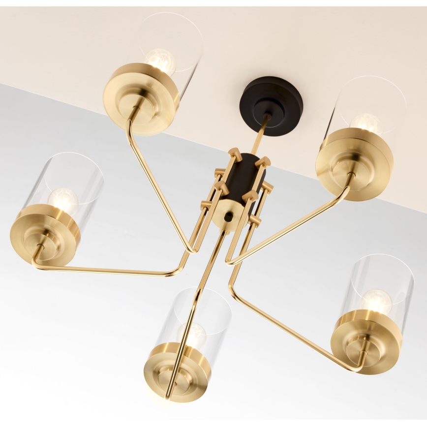 Jupiter 2088 - Żyrandol na pręcie RAMIREZ 5xE27/15W/230V złoty/czarny