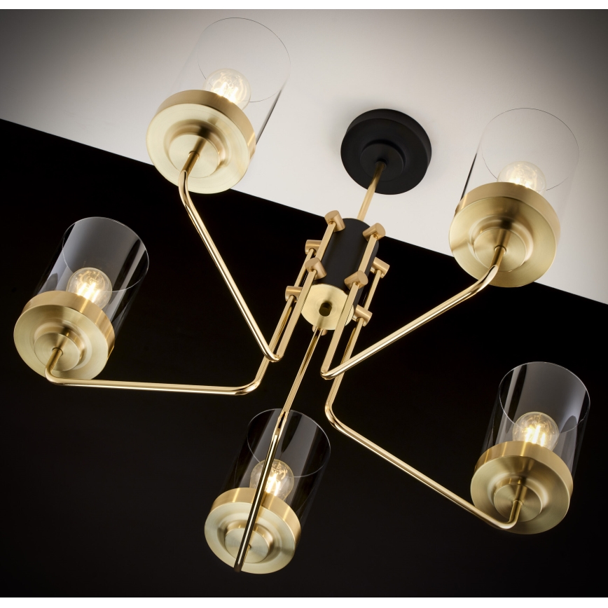 Jupiter 2088 - Żyrandol na pręcie RAMIREZ 5xE27/15W/230V złoty/czarny