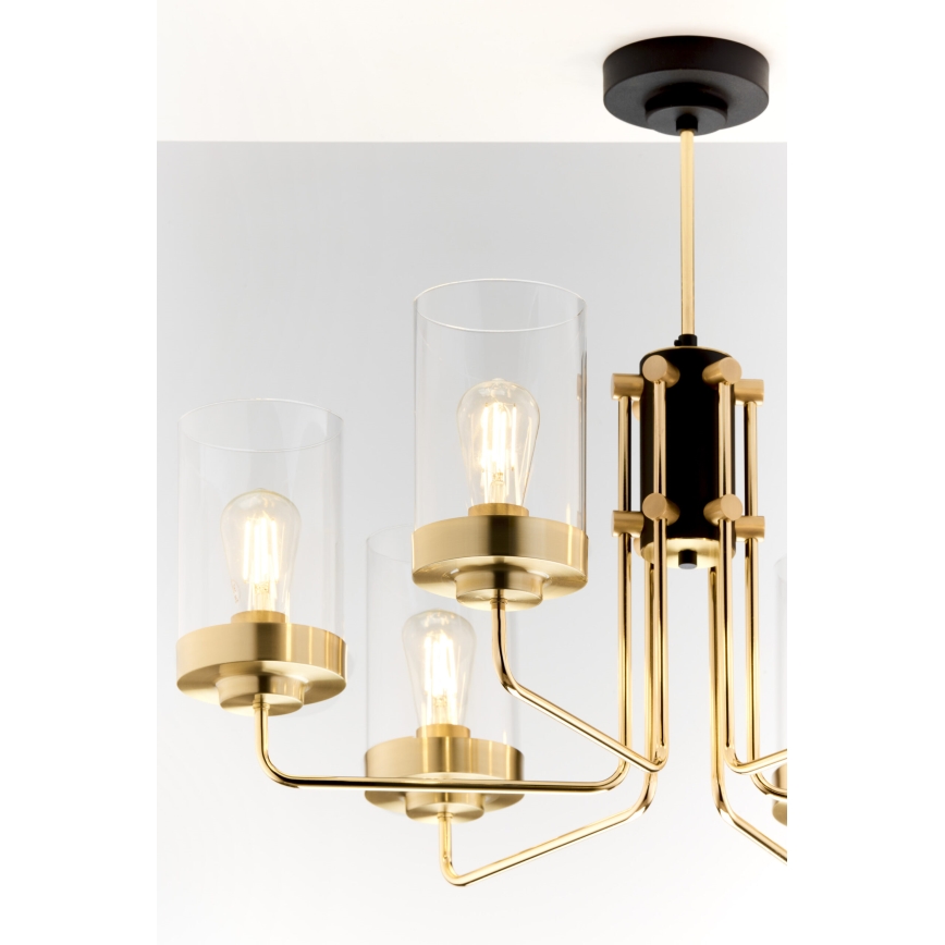 Jupiter 2089 - Żyrandol na drążku RAMIREZ 6xE27/15W/230V złoty/czarny