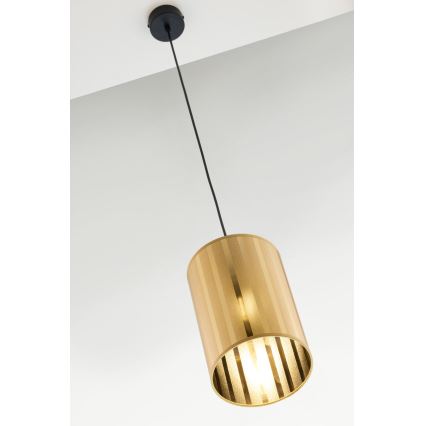 Jupiter 2090 - Lampa wisząca na przewodzie CORTINA 1xE27/15W/230V złota/czarna