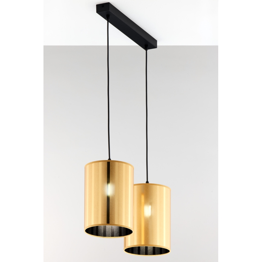 Jupiter 2091 - Żyrandol na linkach CORTINA 2xE27/15W/230V złoto/czarny