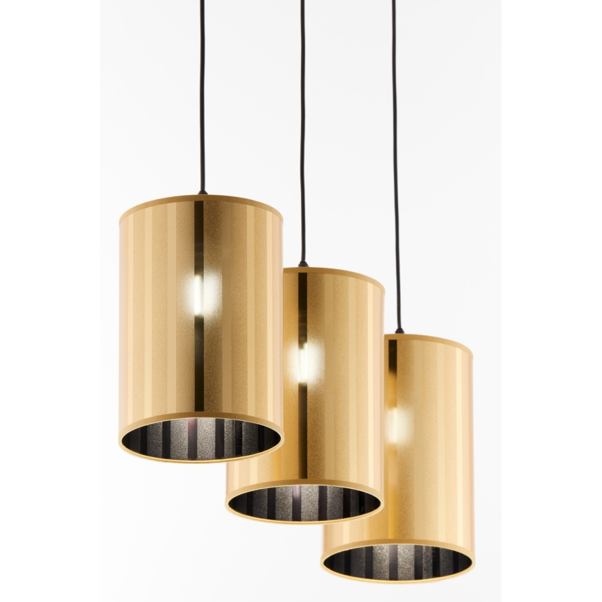 Jupiter 2092 - Żyrandol na linkach CORTINA 3xE27/15W/230V złoty/czarny