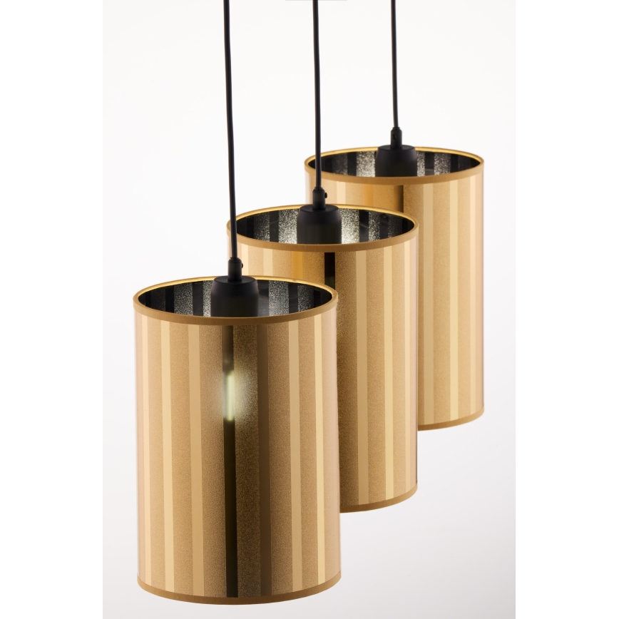 Jupiter 2092 - Żyrandol na linkach CORTINA 3xE27/15W/230V złoty/czarny