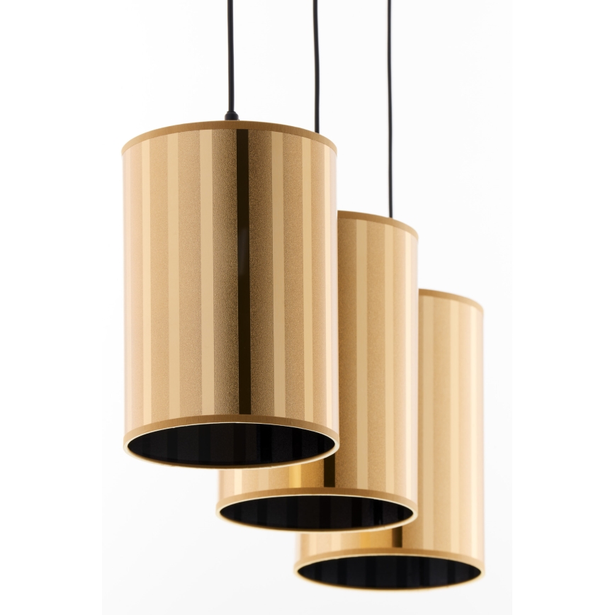 Jupiter 2092 - Żyrandol na linkach CORTINA 3xE27/15W/230V złoty/czarny