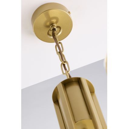 Jupiter 2093 - Żyrandol na łańcuchu ARTHUR 3xE27/15W/230V niebieski/złoty