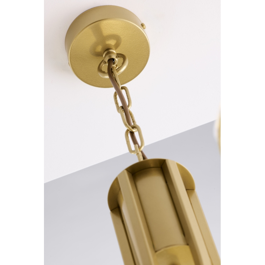 Jupiter 2096 - Żyrandol na łańcuchu ARTHUR 3xE27/15W/230V biały/złoty/dekor marmuru