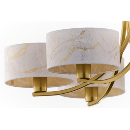 Jupiter 2098 - Żyrandol na łańcuchu ARTHUR 6xE27/15W/230V biały/złoty/dekor marmuru