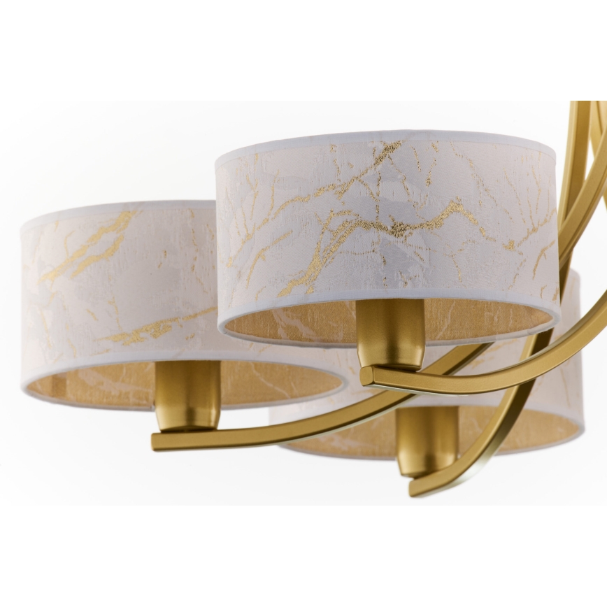 Jupiter 2098 - Żyrandol na łańcuchu ARTHUR 6xE27/15W/230V biały/złoty/dekor marmuru