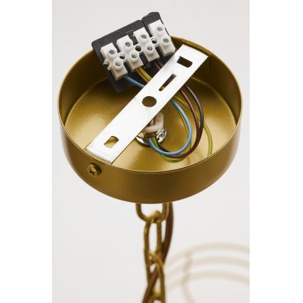 Jupiter 2098 - Żyrandol na łańcuchu ARTHUR 6xE27/15W/230V biały/złoty/dekor marmuru