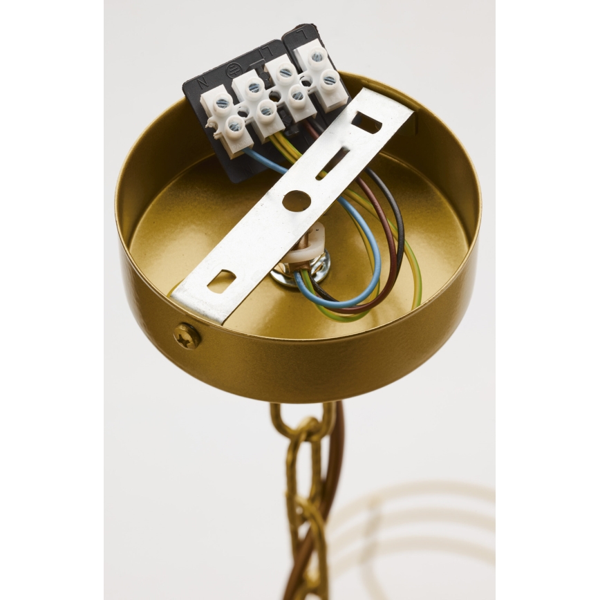 Jupiter 2098 - Żyrandol na łańcuchu ARTHUR 6xE27/15W/230V biały/złoty/dekor marmuru