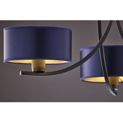 Jupiter 2099 - Żyrandol na łańcuchu ARTHUR 3xE27/15W/230V niebieski/czarny