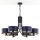 Jupiter 2102 - Żyrandol na łańcuchu ARTHUR 6xE27/15W/230V niebieski/czarny