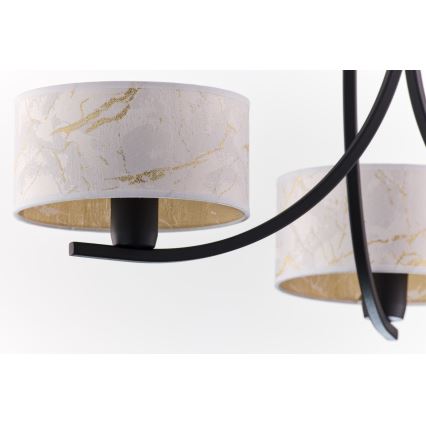 Jupiter 2103 - Żyrandol na łańcuchu ARTHUR 3xE27/15W/230V biały/czarny/dekor marmurowy