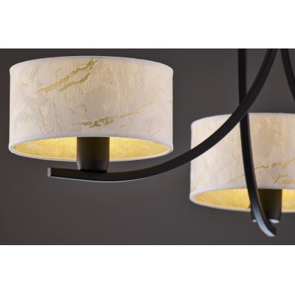 Jupiter 2103 - Żyrandol na łańcuchu ARTHUR 3xE27/15W/230V biały/czarny/dekor marmurowy