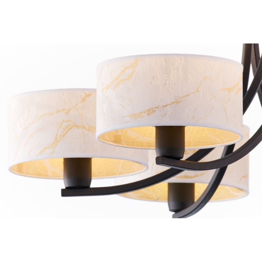 Jupiter 2105 - Żyrandol na łańcuchu ARTHUR 6xE27/15W/230V biały/czarny/dekor marmuru