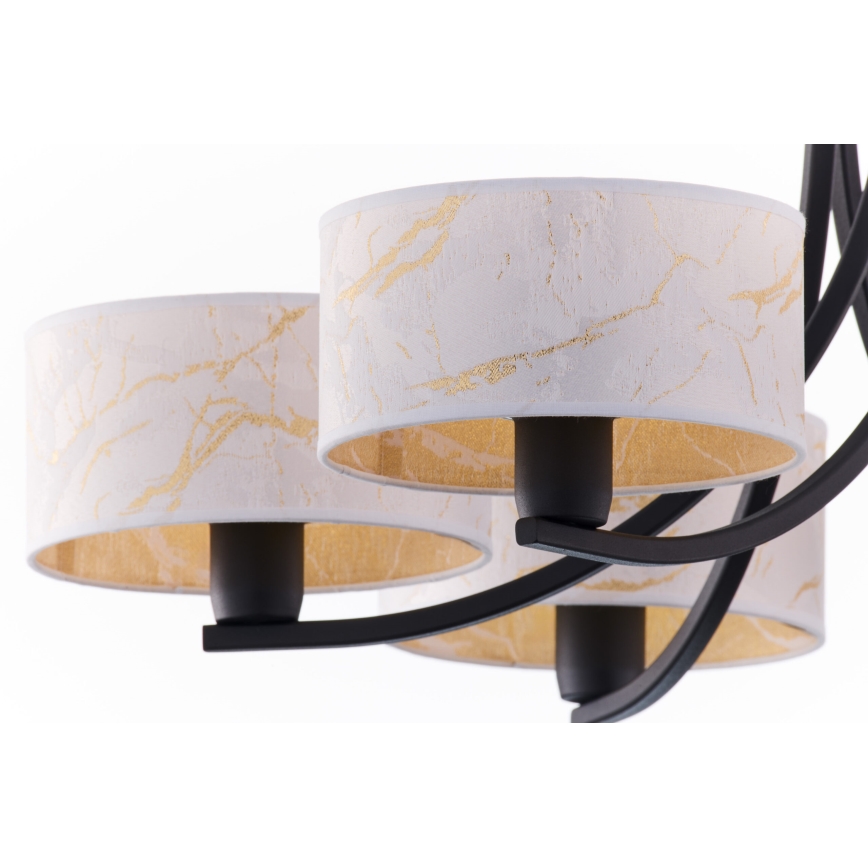 Jupiter 2105 - Żyrandol na łańcuchu ARTHUR 6xE27/15W/230V biały/czarny/dekor marmuru