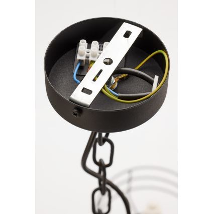 Jupiter 2105 - Żyrandol na łańcuchu ARTHUR 6xE27/15W/230V biały/czarny/dekor marmuru