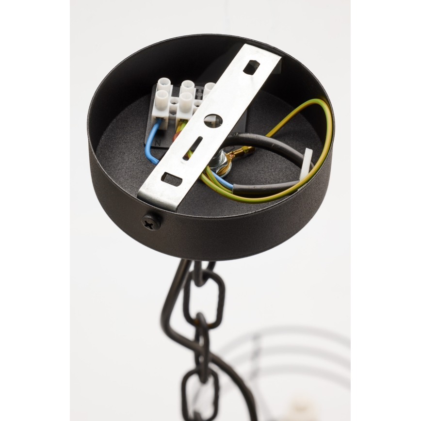 Jupiter 2105 - Żyrandol na łańcuchu ARTHUR 6xE27/15W/230V biały/czarny/dekor marmuru