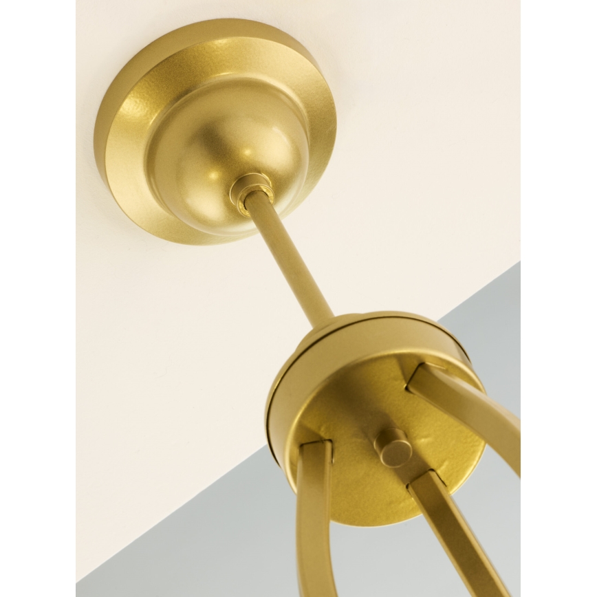 Jupiter 2109 - Żyrandol na pręcie KASZMIR 3xE27/15W/230V biały/złoty/dekor marmuru