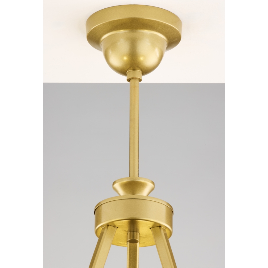 Jupiter 2109 - Żyrandol na pręcie KASZMIR 3xE27/15W/230V biały/złoty/dekor marmuru