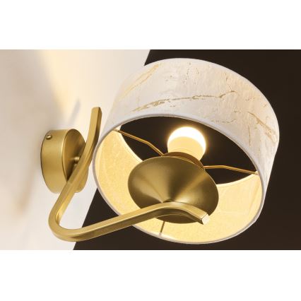 Jupiter 2111 - Kinkiet KASZMIR 1xE27/15W/230V biały/złoty/z dekorem marmuru