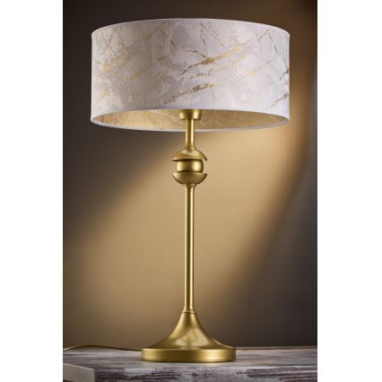 Jupiter 2112 - Lampa stołowa KASZMIR 1xE27/15W/230V biała/złota/dekor marmuru