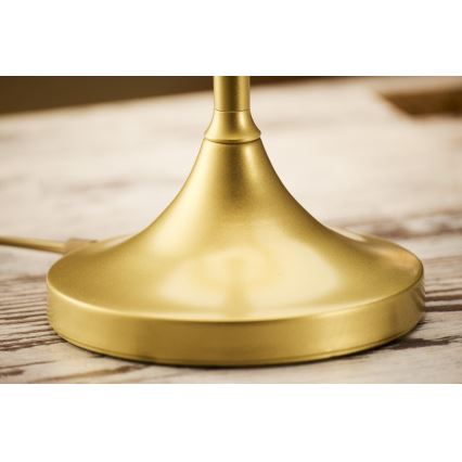 Jupiter 2112 - Lampa stołowa KASZMIR 1xE27/15W/230V biała/złota/dekor marmuru