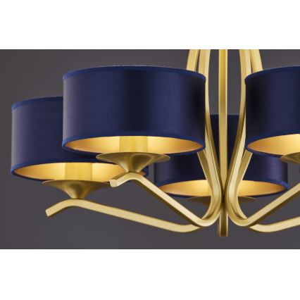 Jupiter 2114 - Żyrandol na pręcie KASZMIR 5xE27/15W/230V niebieski/złoty