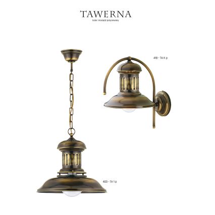 Jupiter 403 - TA 1 p - Lampa wisząca TAWERNA 1xE27/60W/230V