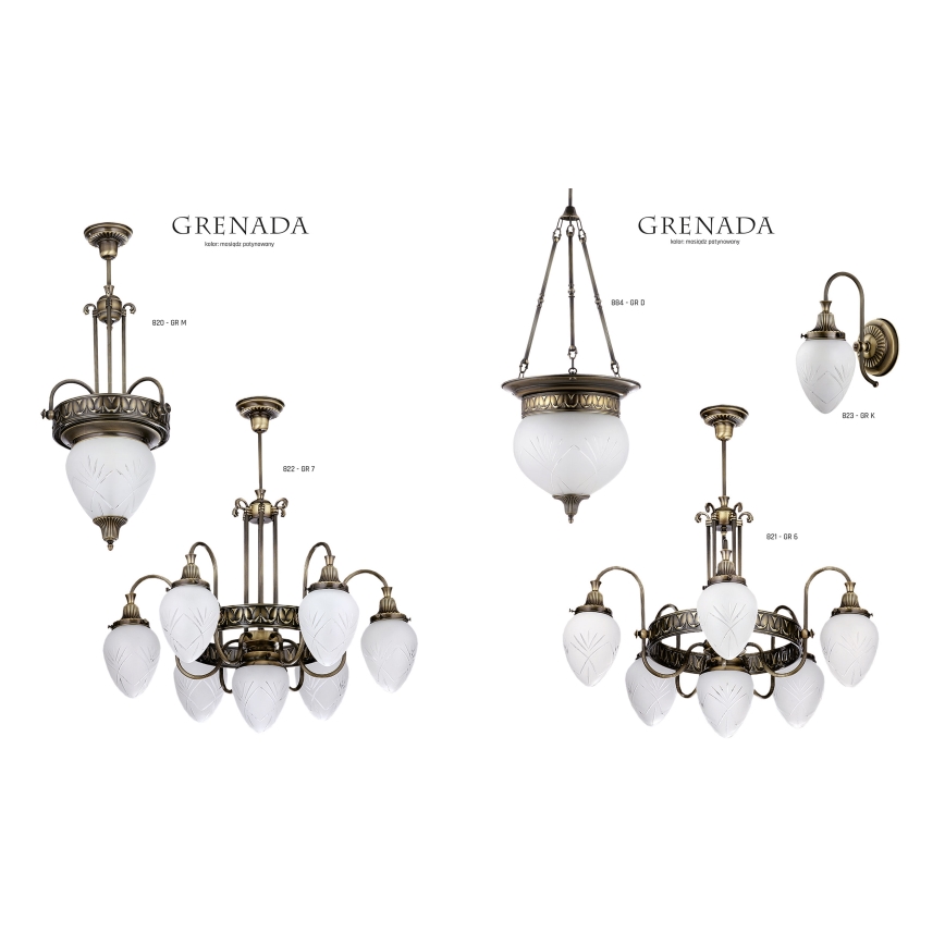 Jupiter 884 - GRD - Lampa wisząca żyrandol GRENADA 3xE27