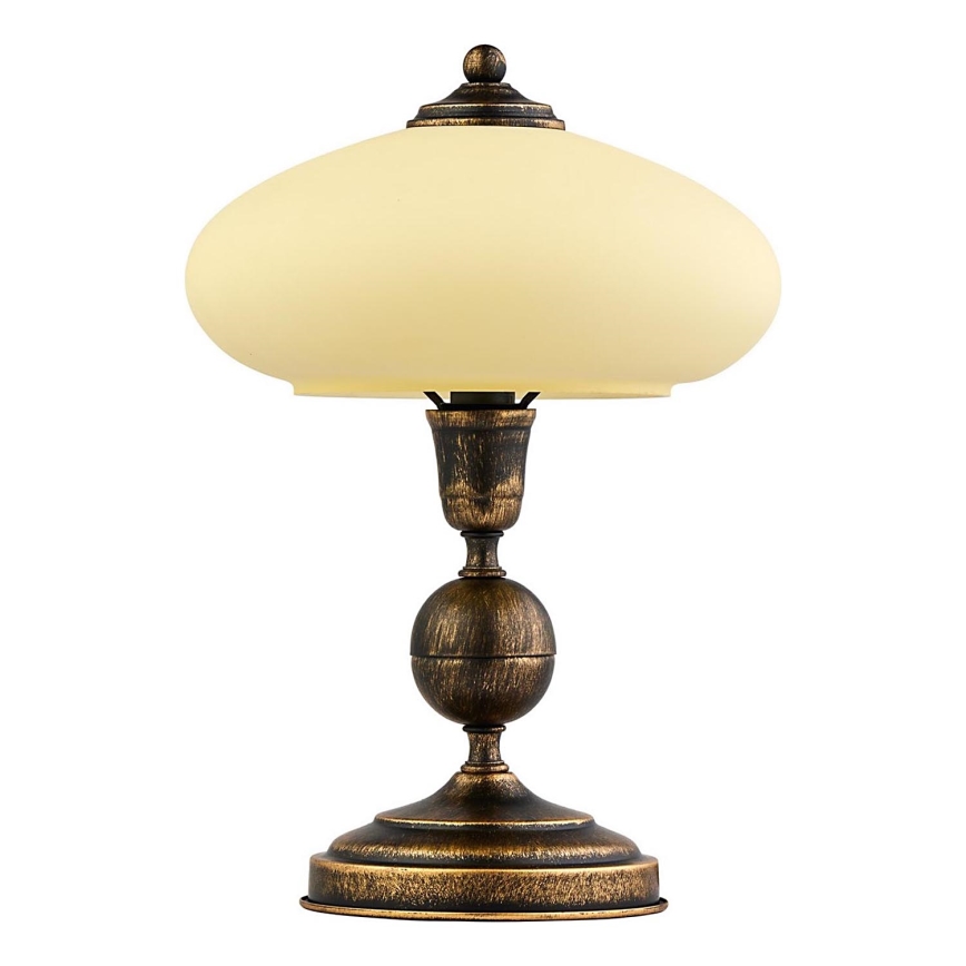 Jupiter - Lampa stołowa BOLERO 1xE14/40W/230V beżowa/brąz/patyna