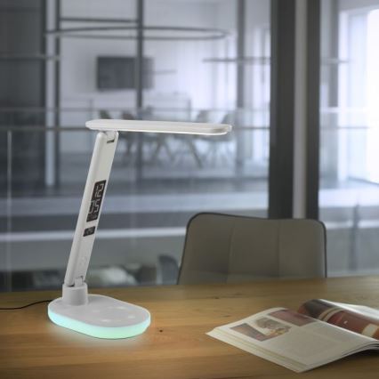 JUST LIGHT. 11018-16 - LED RGBW ściemnialna dotykowa lampa stołowa z bezprzewodowym ładowaniem TINA LED/4W/230V biała