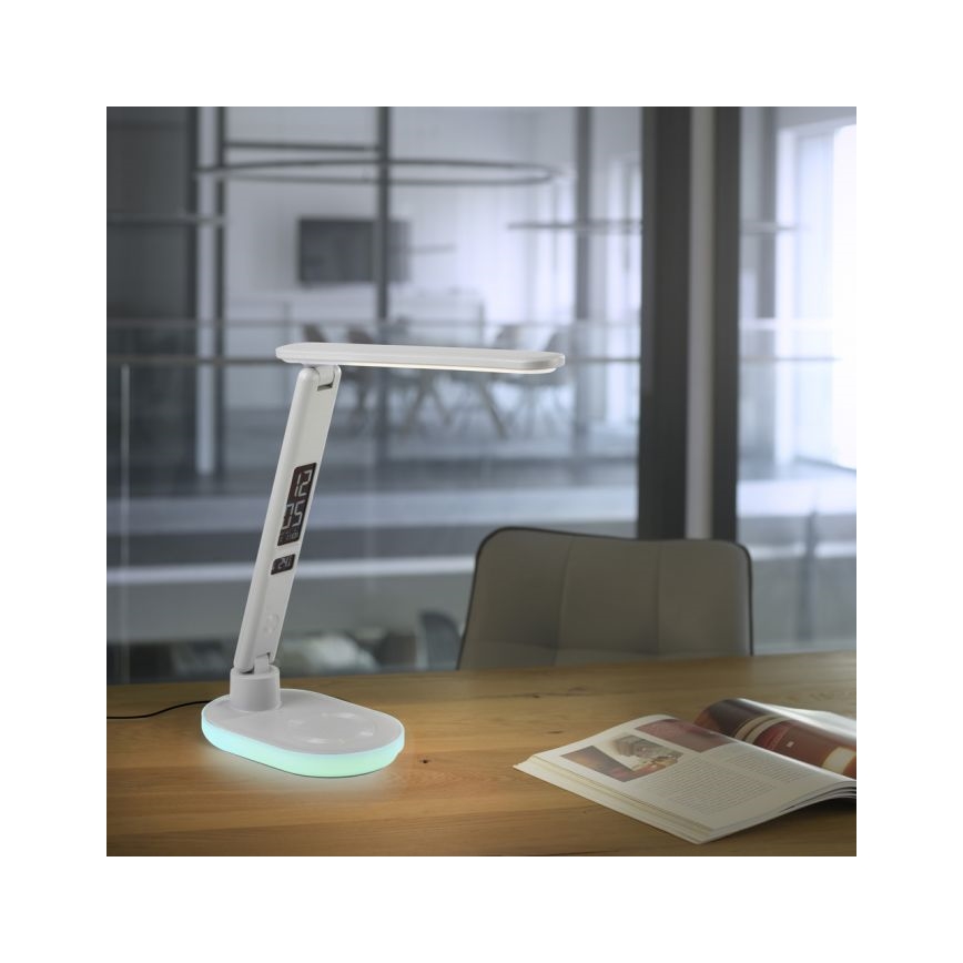 JUST LIGHT. 11018-16 - LED RGBW ściemnialna dotykowa lampa stołowa z bezprzewodowym ładowaniem TINA LED/4W/230V biała