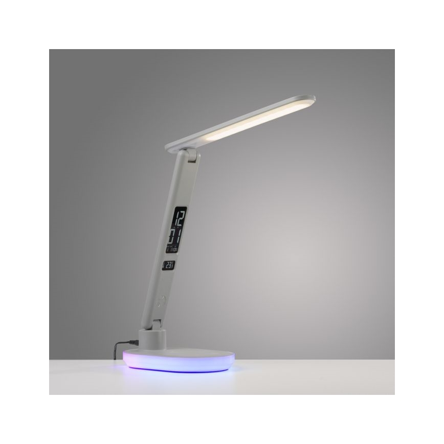 JUST LIGHT. 11018-16 - LED RGBW ściemnialna dotykowa lampa stołowa z bezprzewodowym ładowaniem TINA LED/4W/230V biała